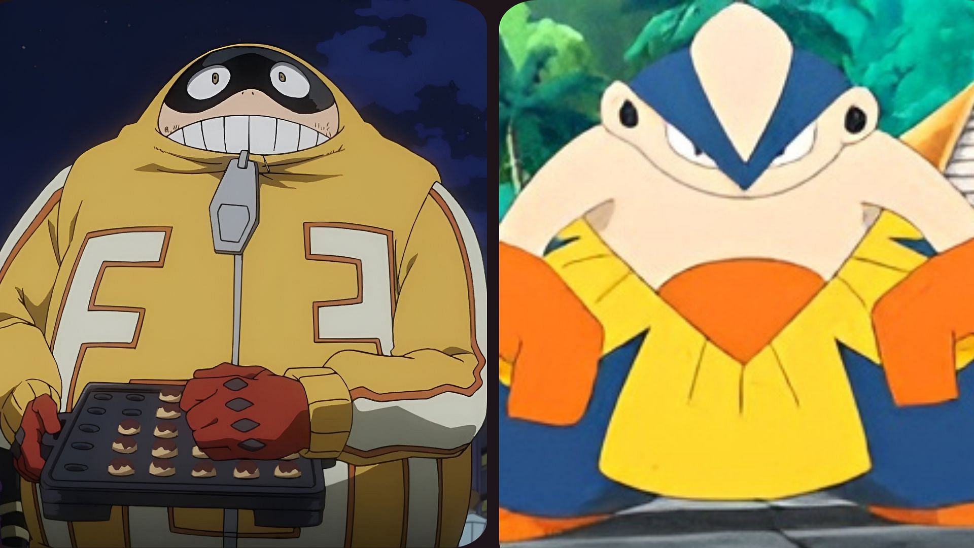 Still of Fat Gum and Hariyama (Image via Studio Bones and OLM)